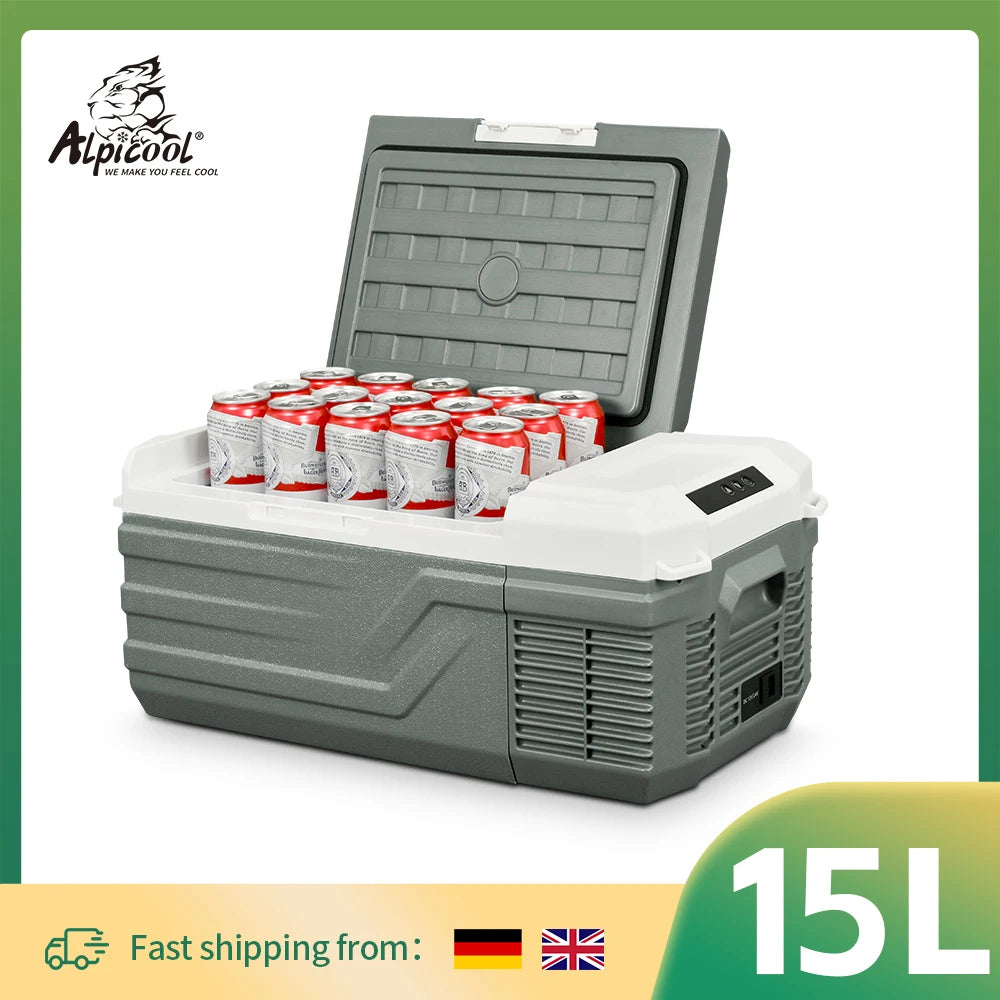 NL15 15L Tragbarer Autokühlschrank 12 Volt Mini-Kühlschrank Mit Gefrierfach 12/24 V DC 100-240 V AC Kühler Eisbox Für LKW Camping