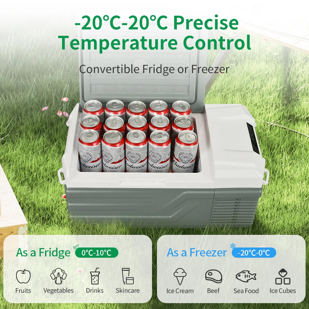 NL15 15L Tragbarer Autokühlschrank 12 Volt Mini-Kühlschrank Mit Gefrierfach 12/24 V DC 100-240 V AC Kühler Eisbox Für LKW Camping
