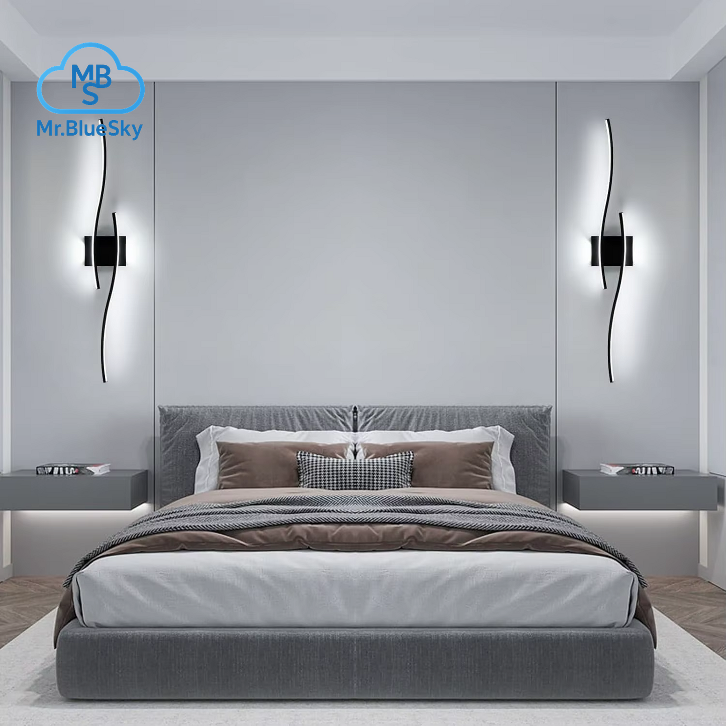 Moderne Schwarze Wandleuchte, 27 W 6500 K Led-Wandleuchte Aus Eisen Mit Künstlerischem Design, Perfekt Für Flur, Treppenhaus, Balkon