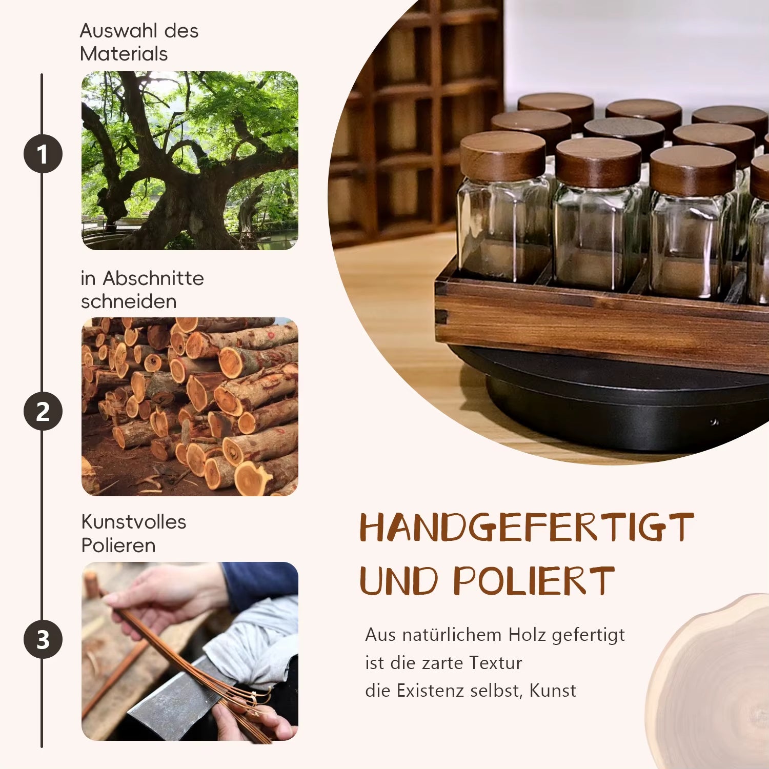 Acacia Wood Spice Rack with 12/24X120Ml Spice Jars & Labels | Kitchen Organiser, Easy to Move for Storing Spices