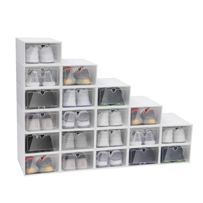 20Er-Pack Faltbarer Schuhkarton-Organizer, Stapelbar, Durchsichtiger Kunststoff, Sneaker-Schuhvitrine, Organizer, Behälter Für Den Schrank
