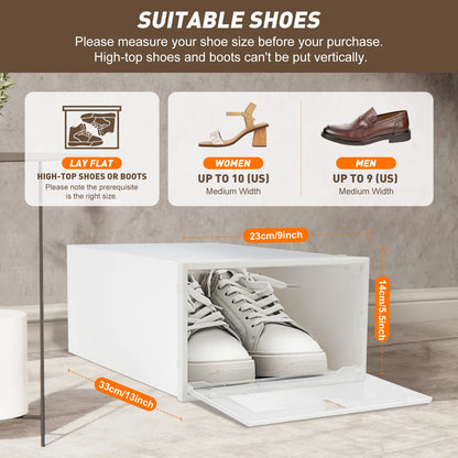 20Er-Pack Faltbarer Schuhkarton-Organizer, Stapelbar, Durchsichtiger Kunststoff, Sneaker-Schuhvitrine, Organizer, Behälter Für Den Schrank