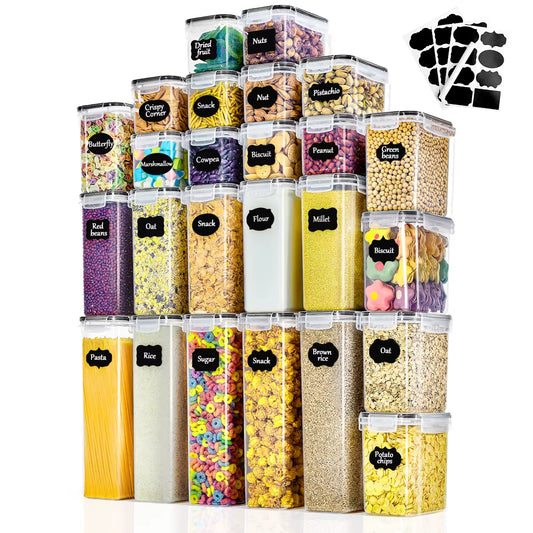 25 Stücke Luftdichte Küche Getreide Lagerung Organizer Lebensmittel Gläser Haushalt Große Tank Kunststoff Feuchtigkeit-Beständig Lagerung Box Gewürz Gläser