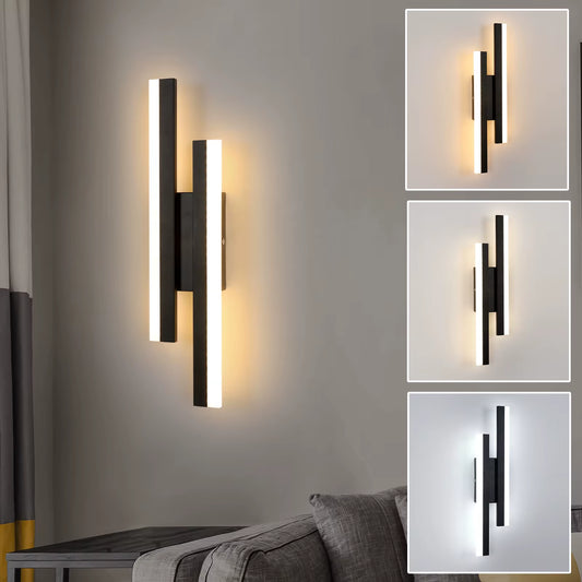 Moderne, Dimmbare Led-Wandleuchte in Linienform, 3000 K/4000 K/6000 K – Schwarze Innenwandleuchte Für Schlafzimmer, Wohnzimmer, Flur, Eingangsbereich