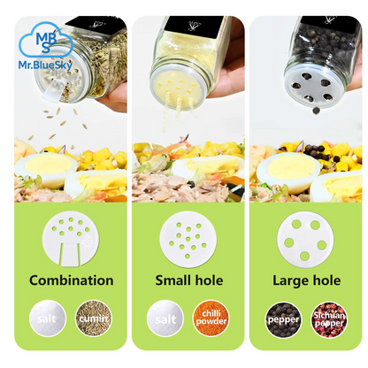 12/24 Stück Akazienholz Gewürzglas Deckel Quadratisch Set, 120Ml Glas Gewürzglas Mit Gewürzetikett