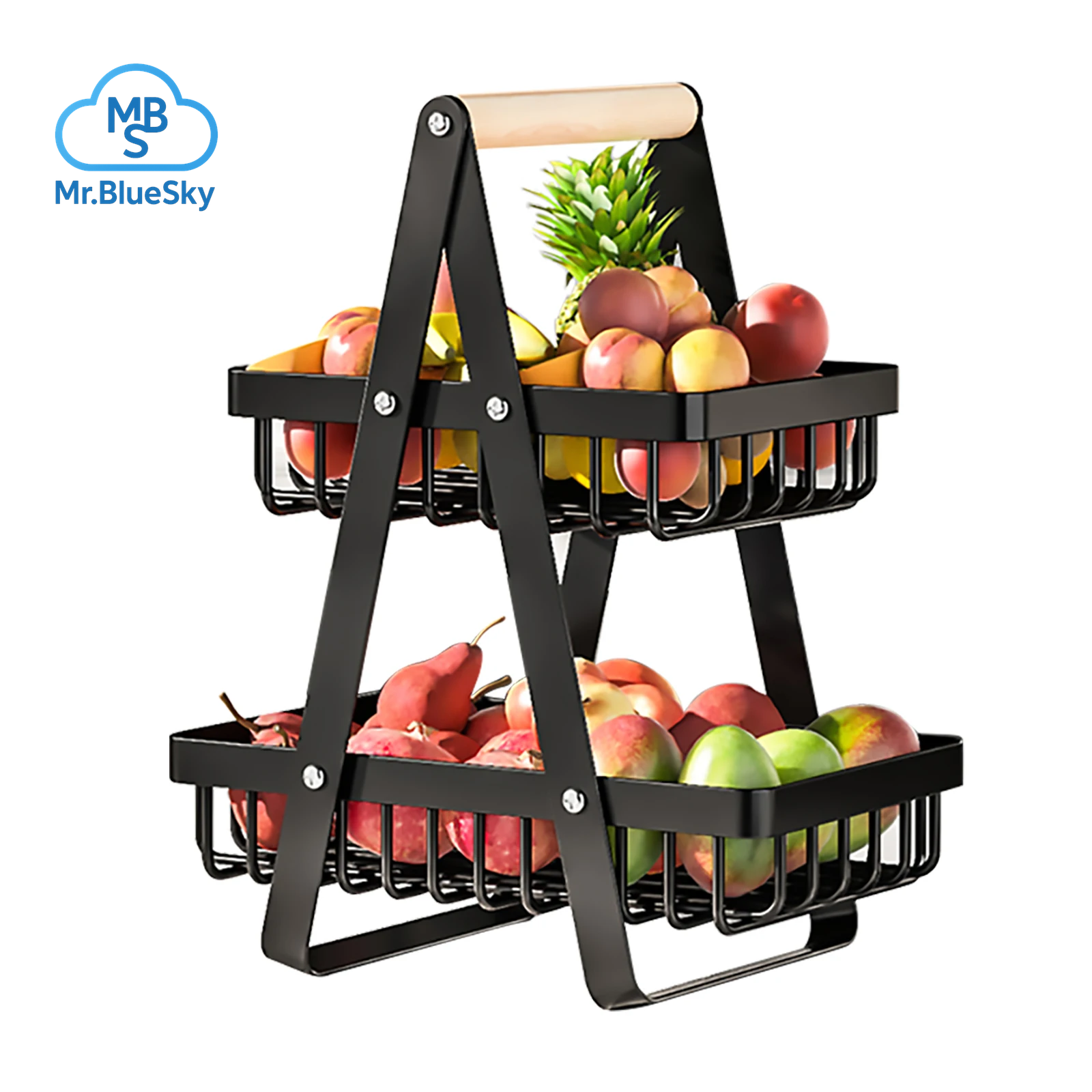 2-Stufiger Obstkorb, Obstschalenhalter, Brotkorb, Gemüseständer, Abnehmbarer Obsthalter Für Obst, Gemüse, Snacks