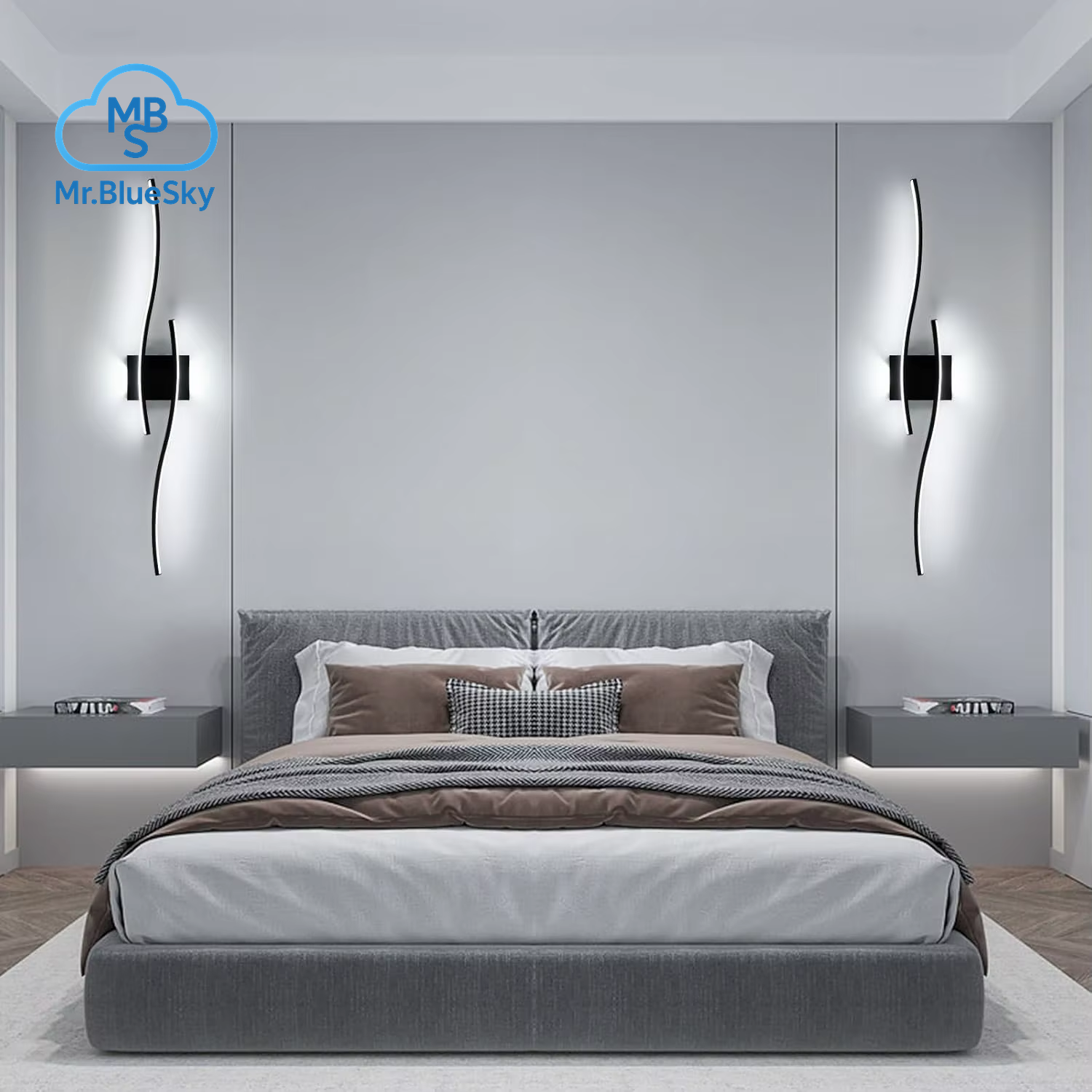 Moderne Schwarze Wandleuchte, 27 W 6500 K Led-Wandleuchte Aus Eisen Mit Künstlerischem Design, Perfekt Für Flur, Treppenhaus, Balkon