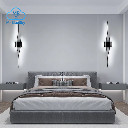 Moderne Schwarze Wandleuchte, 27 W 6500 K Led-Wandleuchte Aus Eisen Mit Künstlerischem Design, Perfekt Für Flur, Treppenhaus, Balkon