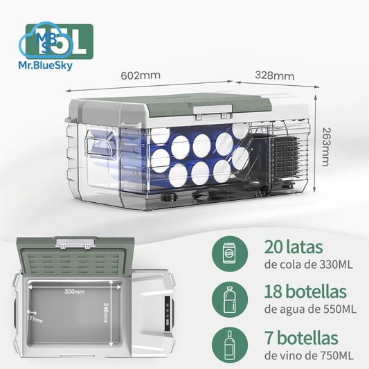 NL15 15L Tragbarer 12 Volt Autokühlschrank mit Gefrierfach für 12/24 V DC und 100-240 V AC – Ideal für LKW und Camping