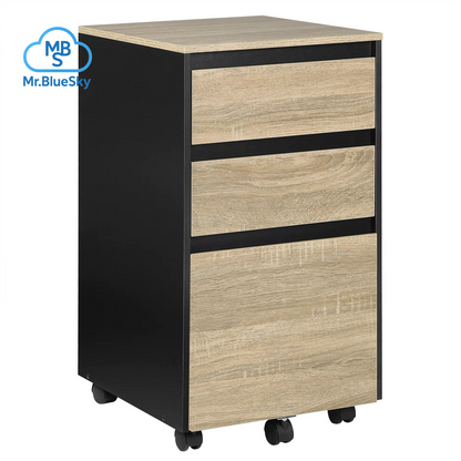 40 X 70 X 40 Cm Mobiler Aktenschrank Für Hebelbogen-Ordner, Büro-Organizer, Aufbewahrung Mit 3 Schubladen, Rollen, Rollschrank