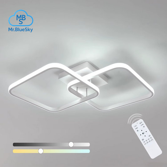 50W 5625LM Led-Deckenleuchte Dimmbar, Deckenleuchte Mit Fernbedienung 3000K-6500K 59Cm, Moderne Quadratische Deckenleuchten Für Schlafzimmer