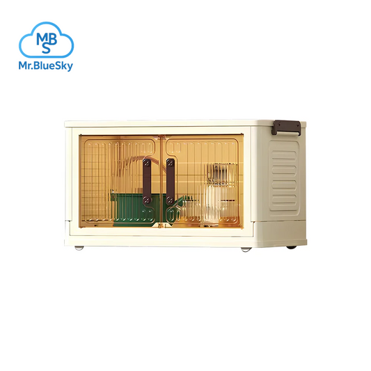 Faltbare Aufbewahrungsbox mit Staubschutz und drehbaren Rollen für Küche, Schlafzimmer und Wohnzimmer