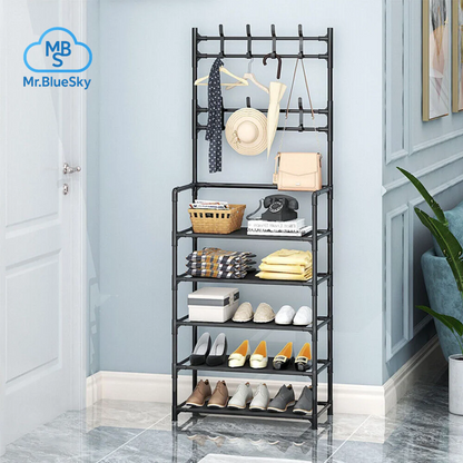 DIY Schuh- Und Hutablage, Kleiderbügel, Organizer, Bodenstehend, Aufbewahrungsregal, Tür, Einfaches Mehrschichtiges Schuhregal