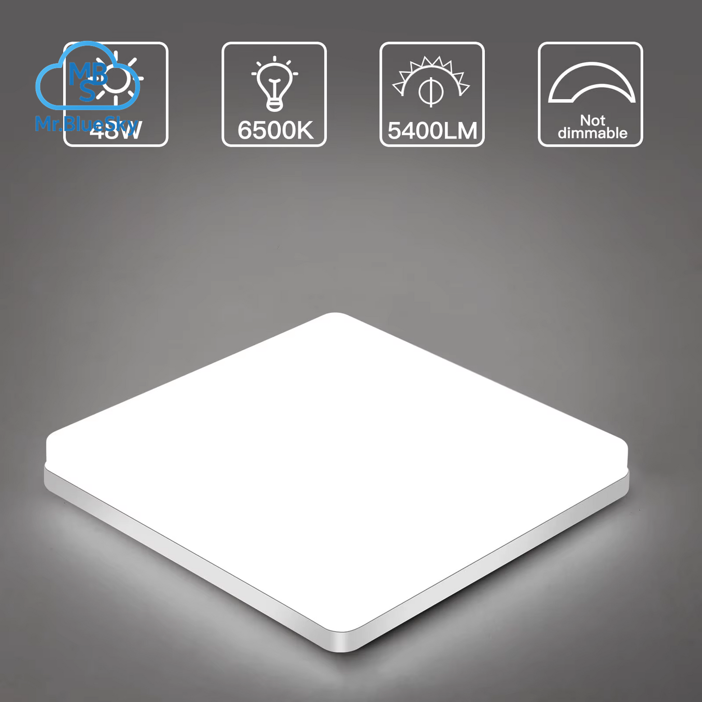 48 W Quadratische Led-Deckenleuchte, 5400 Lm Led-Deckenleuchte, IP44 6500 K Led-Deckenleuchte, Deckenleuchte Für Badezimmer