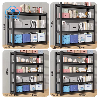 3/4-Stufiges Lagerregal, Robuste, Verstellbare Supermarktregale, Lagerregale Aus Kohlenstoffstahl, Lagerregale Für Den Haushalt