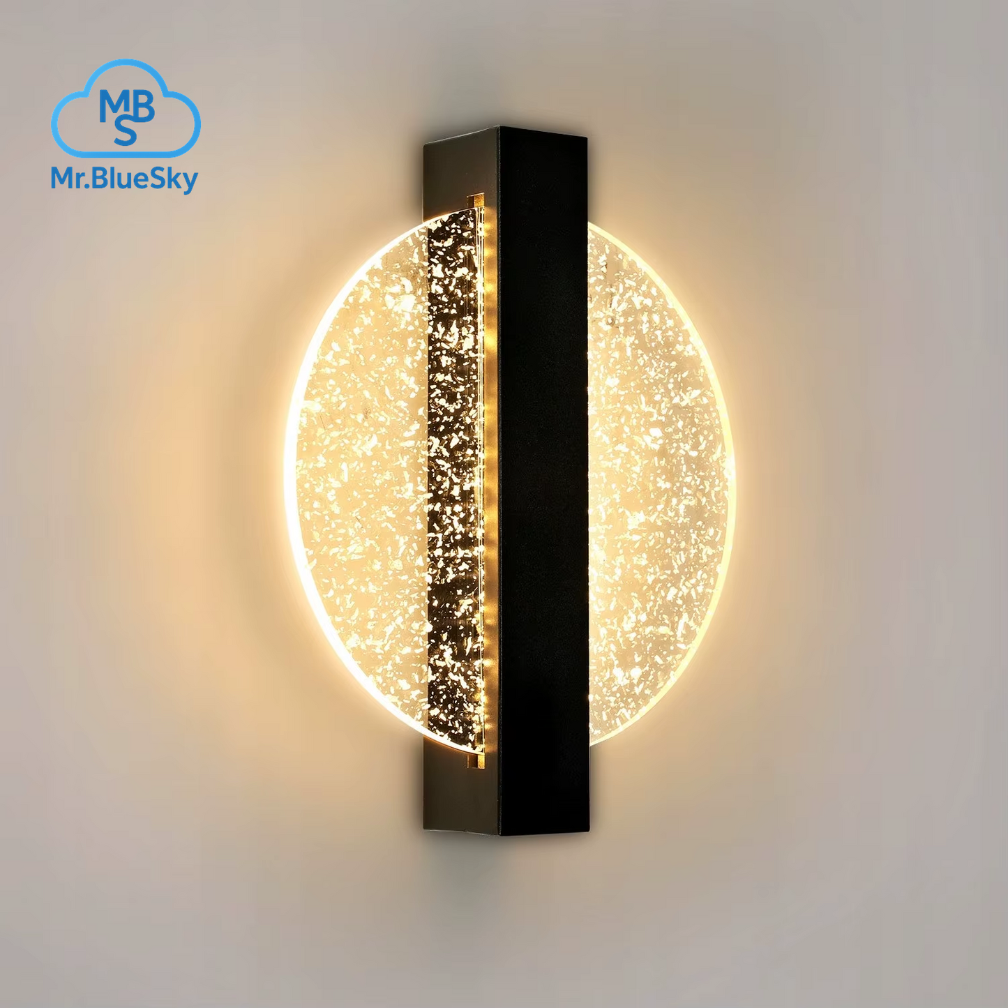 Moderne Led-Wandleuchte Mit Blatt Silber, Rund, Schwarz, Acryl, Warmes Licht 3500 K, Für Schlafzimmer Und Wohnzimmer