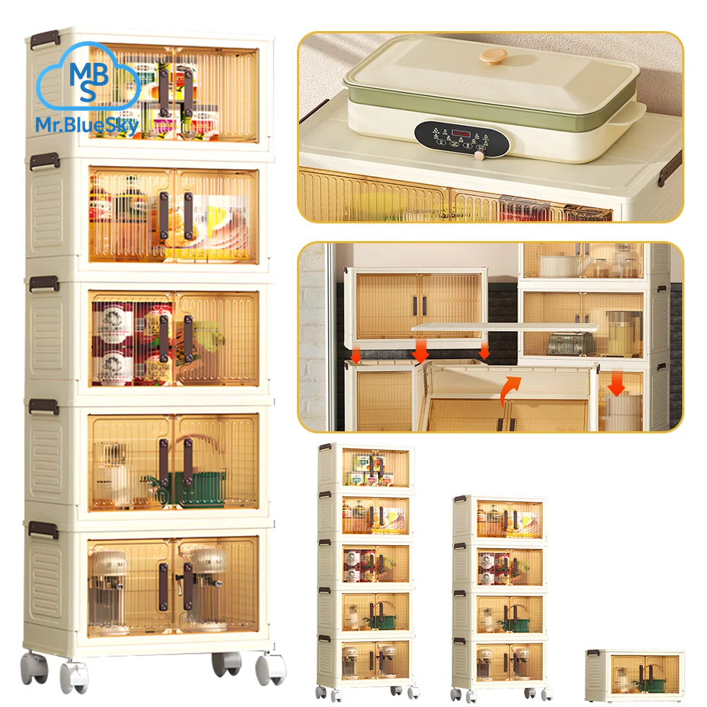 Faltbare Aufbewahrungsbox mit Staubschutz und drehbaren Rollen für Küche, Schlafzimmer und Wohnzimmer