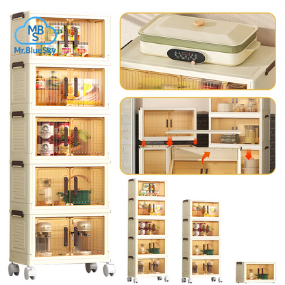 Faltbare Aufbewahrungsbox mit Staubschutz und drehbaren Rollen für Küche, Schlafzimmer und Wohnzimmer