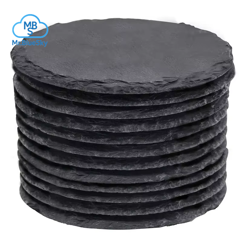 Untersetzer Aus Schwarzem Schiefer in Großen Mengen, Runde Tassenuntersetzer Zum Gravieren, Handgefertigte Getränkeuntersetzer, Bar-Untersetzer Mit Kratzfester Unterseite