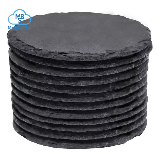 Untersetzer Aus Schwarzem Schiefer in Großen Mengen, Runde Tassenuntersetzer Zum Gravieren, Handgefertigte Getränkeuntersetzer, Bar-Untersetzer Mit Kratzfester Unterseite