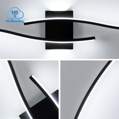 Moderne Schwarze Wandleuchte, 27 W 6500 K Led-Wandleuchte Aus Eisen Mit Künstlerischem Design, Perfekt Für Flur, Treppenhaus, Balkon