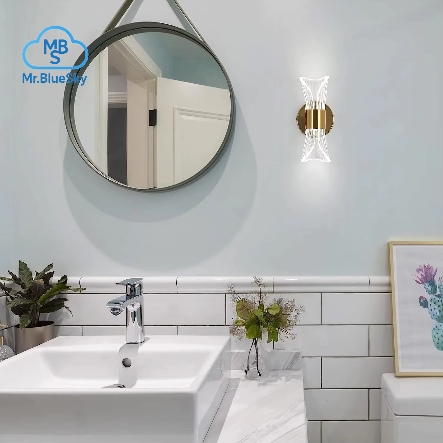 Goldene Acryl-Wandleuchte, 12-W-Led-Wandleuchte Mit 3 Farbtemperaturoptionen (3000 K/4000 K/6500 K), Perfekt Für Den Flur