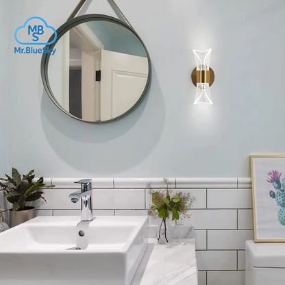 Goldene Acryl-Wandleuchte, 12-W-Led-Wandleuchte Mit 3 Farbtemperaturoptionen (3000 K/4000 K/6500 K), Perfekt Für Den Flur