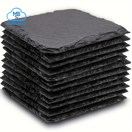 Untersetzer Aus Schwarzem Schiefer, Quadratische Tassenuntersetzer Zum Gravieren, Handgefertigte Getränkeuntersetzer, Bar-Untersetzer Mit Kratzfester Unterseite