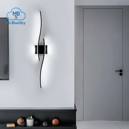 Moderne Schwarze Wandleuchte, 27 W 6500 K Led-Wandleuchte Aus Eisen Mit Künstlerischem Design, Perfekt Für Flur, Treppenhaus, Balkon