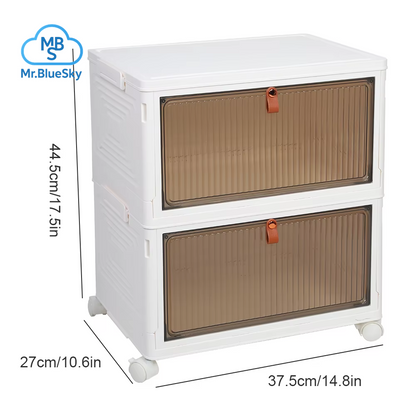 2/4/5 Etagen Faltbare Aufbewahrungsbox Mit Deckel, Zusammenklappbare Aufbewahrung, Schuhregal, Organizer, Haushalts-Organizer, Box Mit Rädern