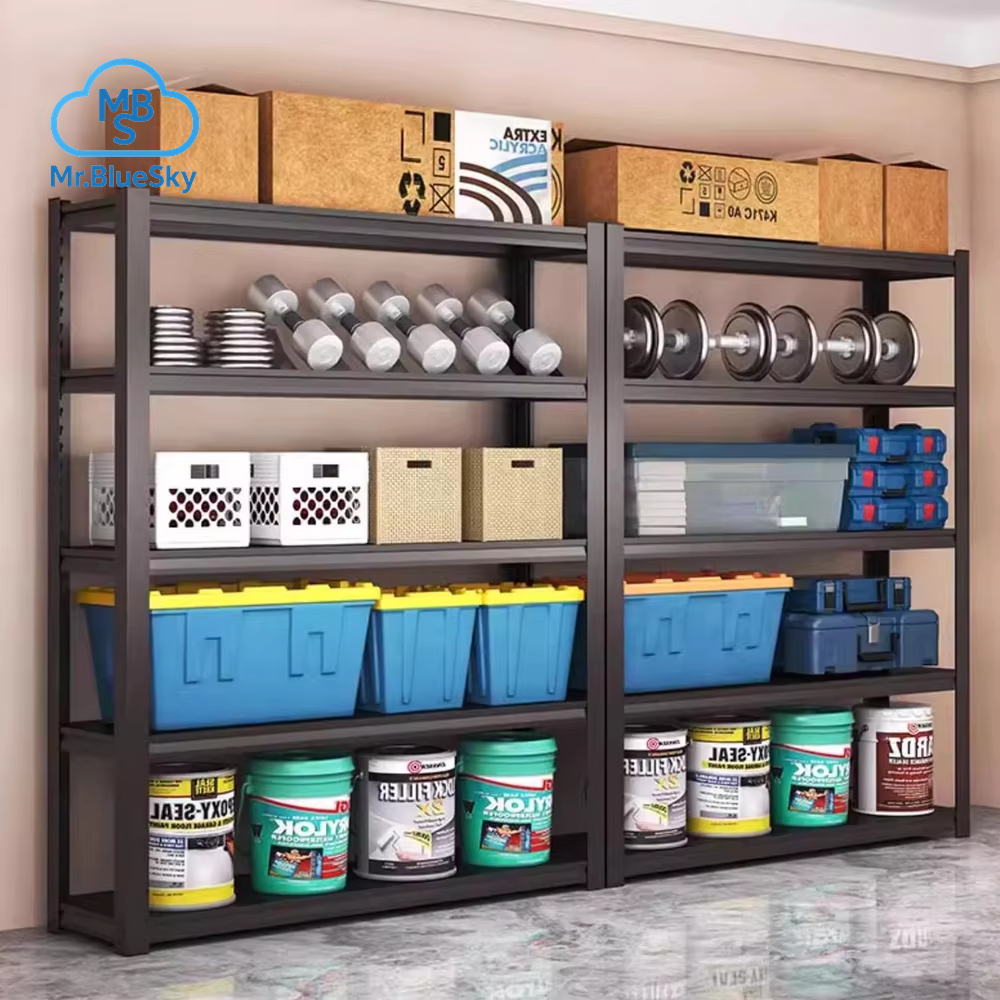 3/4-Stufiges Lagerregal, Robuste, Verstellbare Supermarktregale, Lagerregale Aus Kohlenstoffstahl, Lagerregale Für Den Haushalt