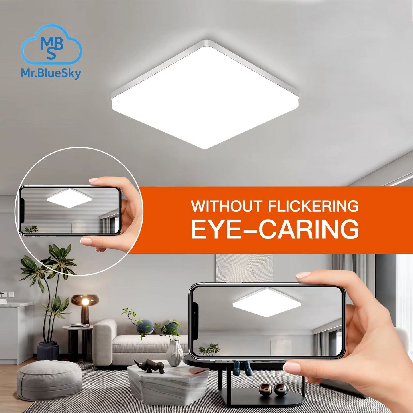 48 W Quadratische Led-Deckenleuchte, 5400 Lm Led-Deckenleuchte, IP44 6500 K Led-Deckenleuchte, Deckenleuchte Für Badezimmer