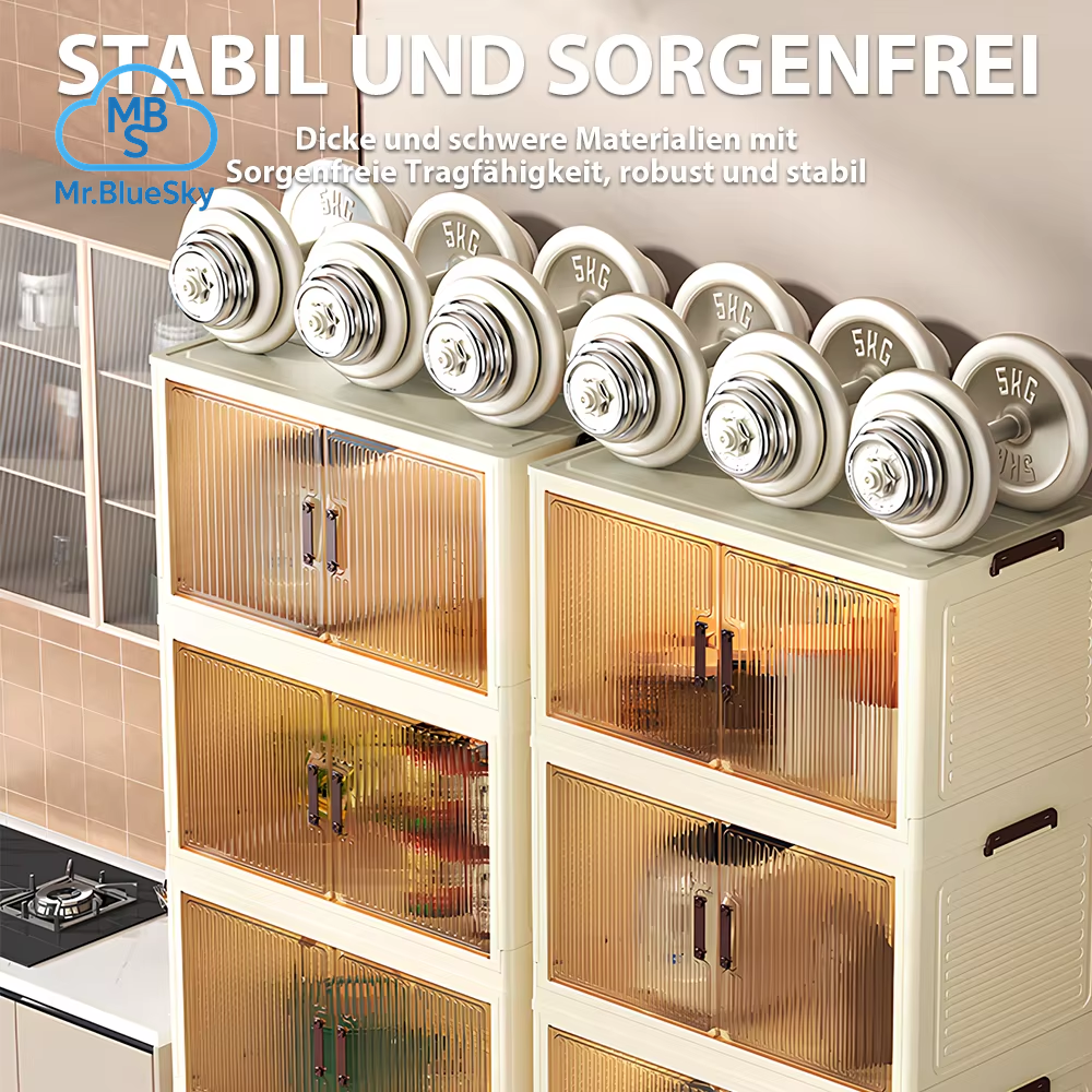 Faltbare Aufbewahrungsbox mit Staubschutz und drehbaren Rollen für Küche, Schlafzimmer und Wohnzimmer