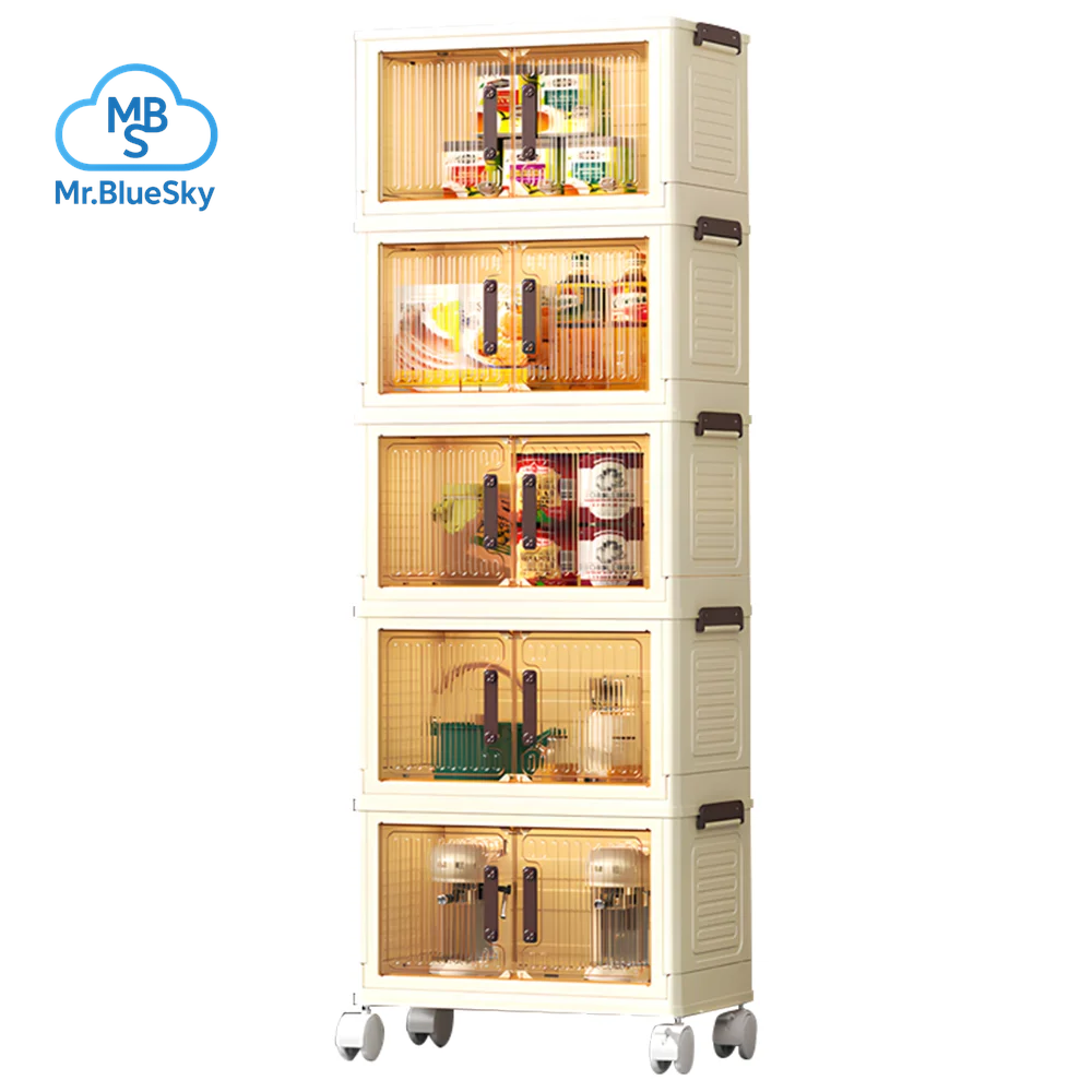 Faltbare Aufbewahrungsbox mit Staubschutz und drehbaren Rollen für Küche, Schlafzimmer und Wohnzimmer