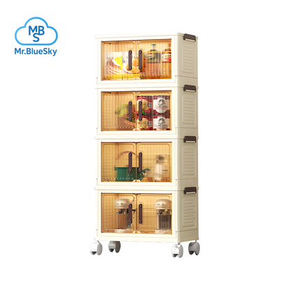 Faltbare Aufbewahrungsbox mit Staubschutz und drehbaren Rollen für Küche, Schlafzimmer und Wohnzimmer