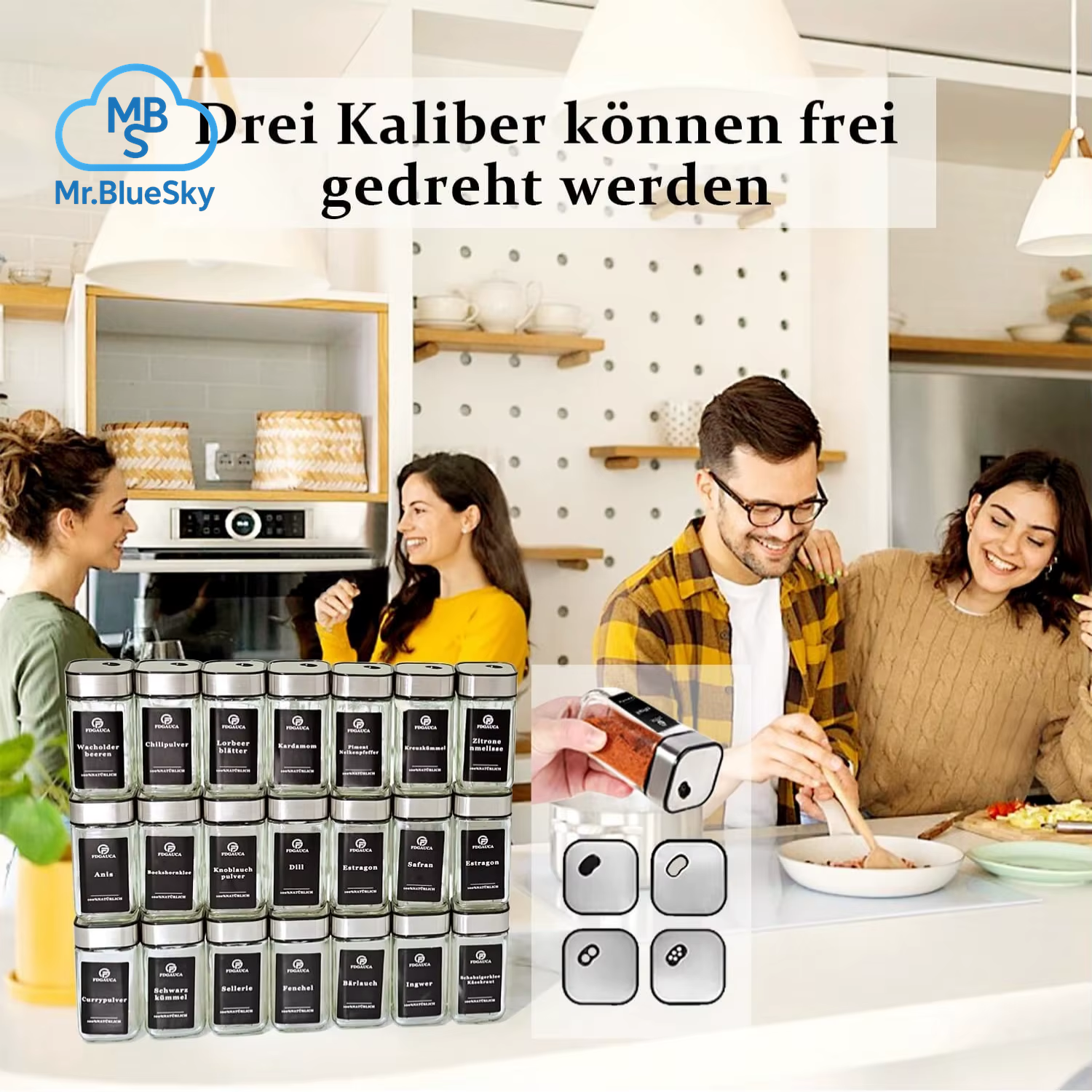 6/12/24 Stück Gewürzgläser Aus Glas Mit 360° ° Rotierende Deckel, 120 Ml Gewürzflaschen Mit Schwarzen Etiketten, Trichter, Bürste Zum Organisieren Von Gewürzen