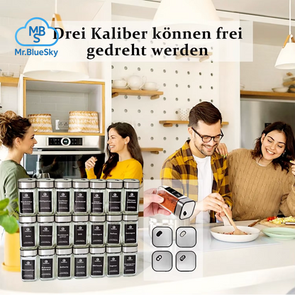 6/12/24 Stück Gewürzgläser Aus Glas Mit 360° ° Rotierende Deckel, 120 Ml Gewürzflaschen Mit Schwarzen Etiketten, Trichter, Bürste Zum Organisieren Von Gewürzen