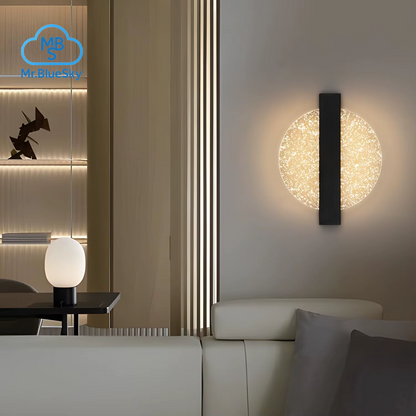 Moderne Led-Wandleuchte Mit Blatt Silber, Rund, Schwarz, Acryl, Warmes Licht 3500 K, Für Schlafzimmer Und Wohnzimmer