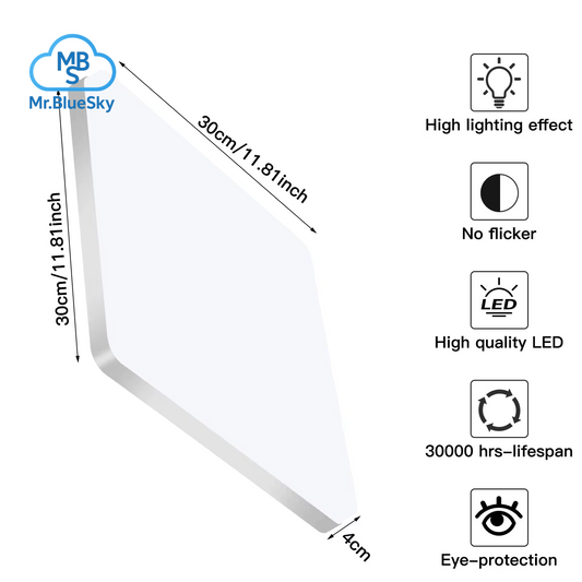 48 W Quadratische Led-Deckenleuchte, 5400 Lm Led-Deckenleuchte, IP44 6500 K Led-Deckenleuchte, Deckenleuchte Für Badezimmer