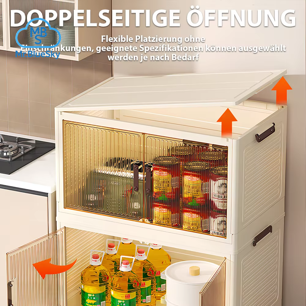 Faltbare Aufbewahrungsbox mit Staubschutz und drehbaren Rollen für Küche, Schlafzimmer und Wohnzimmer