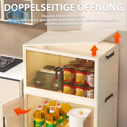 Faltbare Aufbewahrungsbox mit Staubschutz und drehbaren Rollen für Küche, Schlafzimmer und Wohnzimmer