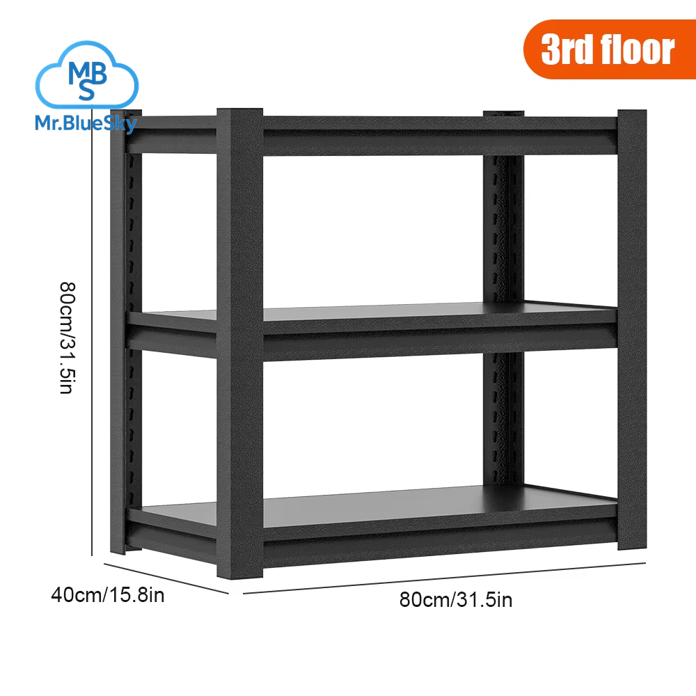3/4-Stufiges Lagerregal, Robuste, Verstellbare Supermarktregale, Lagerregale Aus Kohlenstoffstahl, Lagerregale Für Den Haushalt