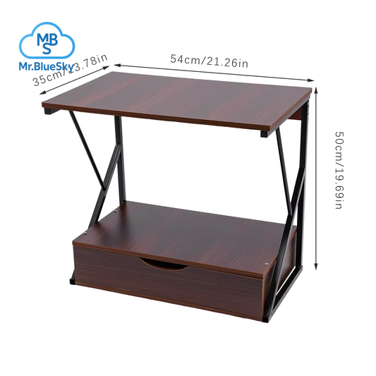 Moderner 2-Stöckiger Küchen-Aufbewahrungsorganisator Mit Schublade, MDF Und Eisen, Mikrowellenherdregal, Arbeitsplattenregal Für Den Heimgebrauch