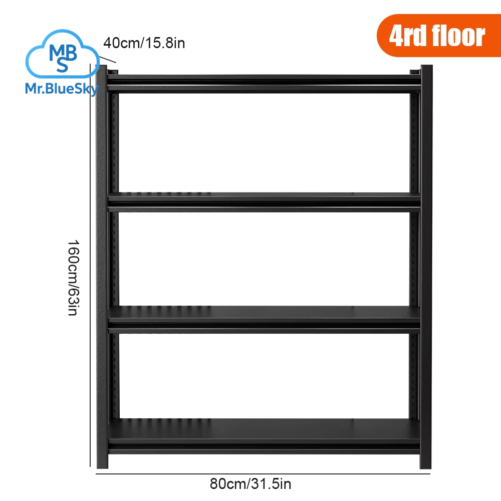 3/4-Stufiges Lagerregal, Robuste, Verstellbare Supermarktregale, Lagerregale Aus Kohlenstoffstahl, Lagerregale Für Den Haushalt