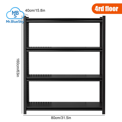 3/4-Stufiges Lagerregal, Robuste, Verstellbare Supermarktregale, Lagerregale Aus Kohlenstoffstahl, Lagerregale Für Den Haushalt