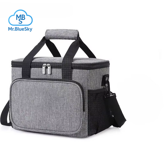 1 Stück Graue Lunchtasche Aus Oxford-Stoff Mit Hoher Kapazität, Hand- Und Schultergurten, Tragbar, Große Kapazität, Wasserdicht, Auslaufsicher