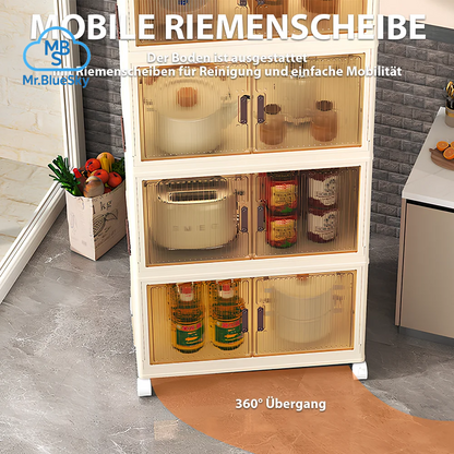 Faltbare Aufbewahrungsbox mit Staubschutz und drehbaren Rollen für Küche, Schlafzimmer und Wohnzimmer