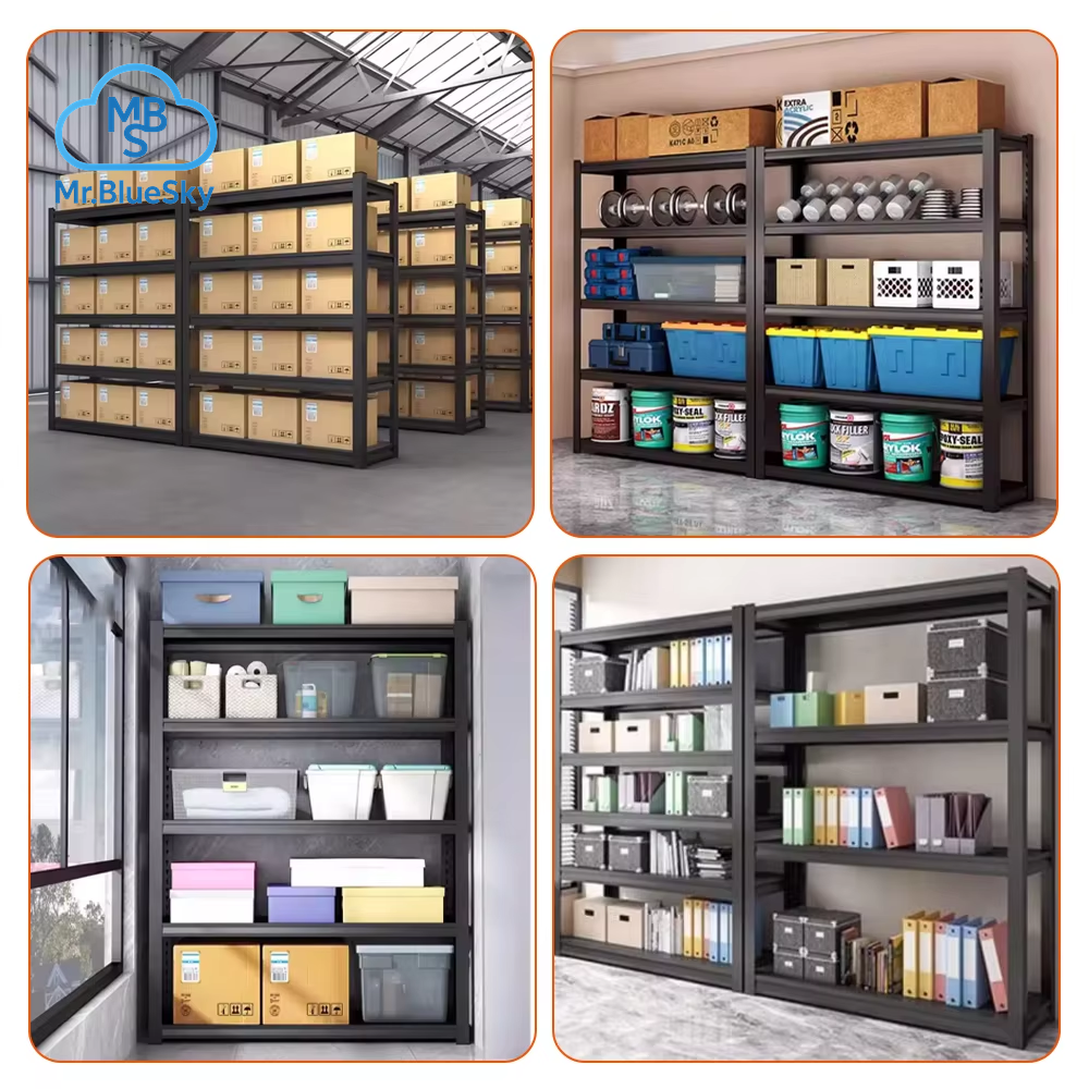 3/4-Stufiges Lagerregal, Robuste, Verstellbare Supermarktregale, Lagerregale Aus Kohlenstoffstahl, Lagerregale Für Den Haushalt