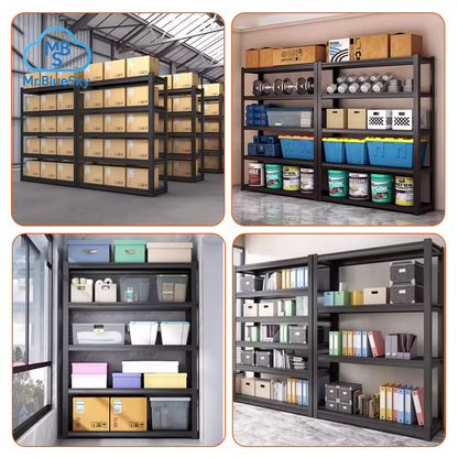 3/4-Stufiges Lagerregal, Robuste, Verstellbare Supermarktregale, Lagerregale Aus Kohlenstoffstahl, Lagerregale Für Den Haushalt